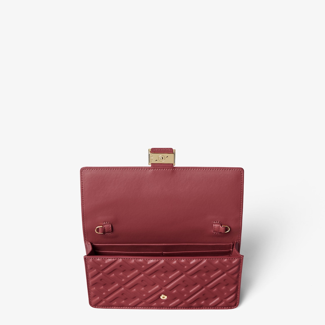 FENDI Wallet On Chain Baguette Burgundy nappa leather wallet with FF motif - Image 3